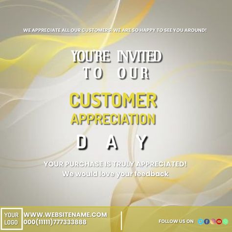 Customer Appreciation Day, See You Around, Customer Appreciation, Online Ads, Youre Invited, Love You, Instagram Posts, Design