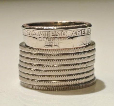 How to Make a Coin Ring from a Quarter Coin Ring Diy, Antique Diamond Jewelry, Quarter Ring, Coin Rings, Wire Jewellery, Metal Smithing, Tiffany Jewelry, How To Make Rings, Coin Ring