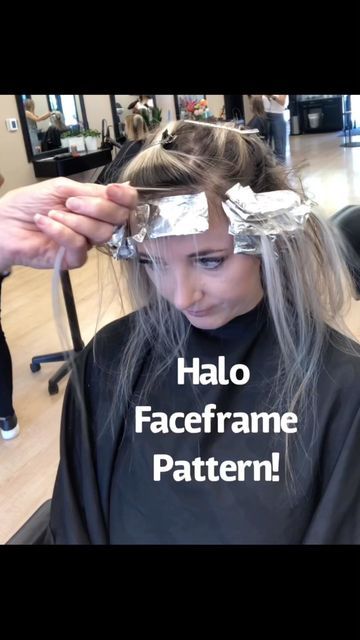 Denise Mahoney|Balayage Educator|Portland Ore. on Instagram: "Hair line Detail/ Halo Pattern! My favorite pattern to accent the hairline details. It can be soft of strong!! 🌼 #hairlinedetails #faceframe #moneypiece #halopattern #babylights #fallhair #hairgoals #k18results #sunlightsprofessional #redkenshadeseq #ittakesapro #saloncentric #denisemahneyhair #colourauthority behindthechair #beautylaunchpad #hairbrained @k18hair @sunlightspro @redken @colourauthority @behindthechair_com @beaut Halo Lights Hair, Halo Placement Hair Color, Face Framing Babylights, Halo Balayage, Hairline Highlights, Halo Highlights Hair, Halo Dyed Hair, Halo Hair Color, Halo Hair Colors