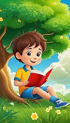 Children Reading Books, Student Day, Cute Childhood, Reading Wallpaper, Reading Cartoon, School Wallpaper, Flower Cloud, Mother Earth Art, Kid Cartoon