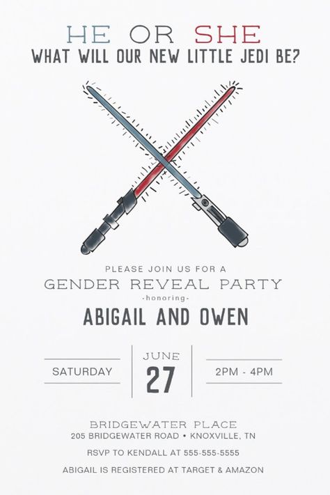 He or She? Star Wars Gender Reveal Shower Invitation
He or She. What will your new little Jedi be? Celebrate your gender reveal party with these sweet Star Wars invitations from Zazzle! Star Wars Gender Reveal Invitations, Star Wars Themed Gender Reveal, Nerdy Gender Reveal Ideas, Nerdy Gender Reveal, Star Wars Pregnancy Announcement, Star Wars Gender Reveal, Second Baby Announcements, Star Wars Baby Shower, Cake Techniques