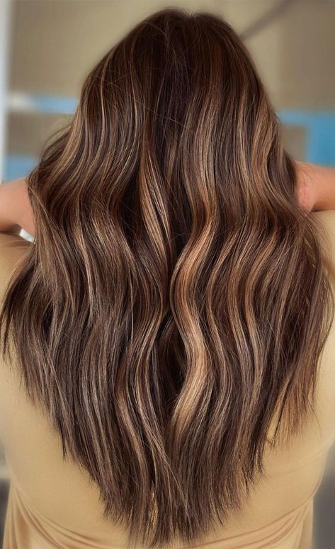 Fall Hair Colour, Short Flippy Hairstyles, Ashy Highlights, Flippy Hairstyles, Half Bun Hairstyle, Dimensional Hair, Brown Bob Hair, Hair Aesthetics, Warm Brown Hair