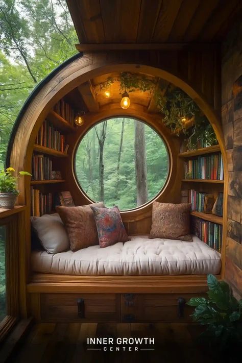 The Hobbit-Inspired Reading Alcove Hobbit Book, Sleeping Nook, Nurture Your Soul, Old Libraries, Place To Read, Cozy Reading Corners, Book Corner, 12 Stones, Nook Ideas