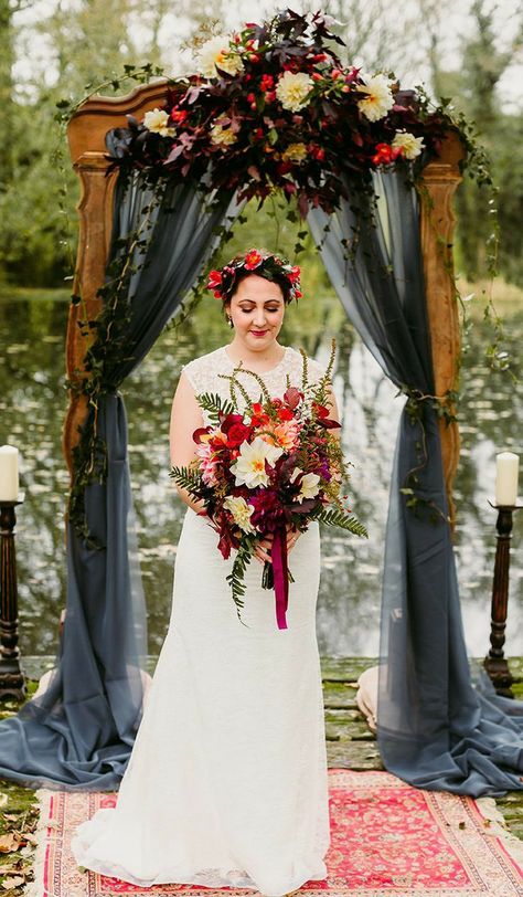 Rustic Wedding Arch, Rocker Wedding, Dragonfly Wedding, Wedding Arch Rustic, Flower Bunch, Dark Wedding, Fantasy Wedding, Personalized Wedding Favors, Gothic Wedding