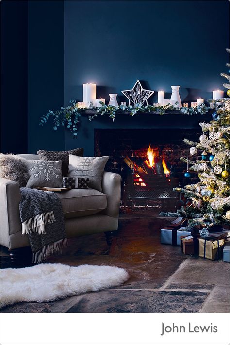 With over 300 of our sofas, sofa beds and armchairs available for delivery in just 7 days. Order by 18 December for delivery in time for Christmas. Blue Living Room Christmas Decor, Navy Living Room Christmas Decor, Dark Teal Christmas Decor, Christmas Lounge Decor, Blue Christmas Living Room, Blue Walls Christmas Decor, Sapphire Salute Living Room, Blue Wall Christmas Decor, Navy Christmas Decor