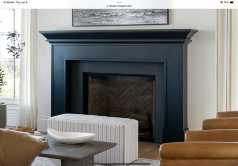 Dark Blue Mantle, Blue Fireplace Mantel, Dark Blue Fireplace, Navy Blue Fireplace, Dark Mantle, Blue Fireplace, Mt Vernon, Cosy Living Room, Cosy Living