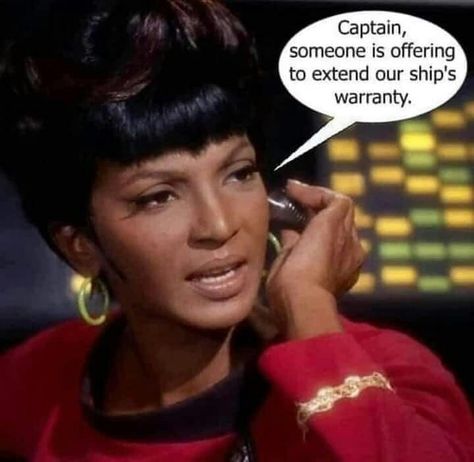 Captain, someone is offering to extend our ship's warranty. Star Trek Jokes, Star Trek The Original Series, Star Trek Funny, Star Trek Original Series, Star Trek Original, Funny Pix, To Infinity And Beyond, Twisted Humor, Funny Signs