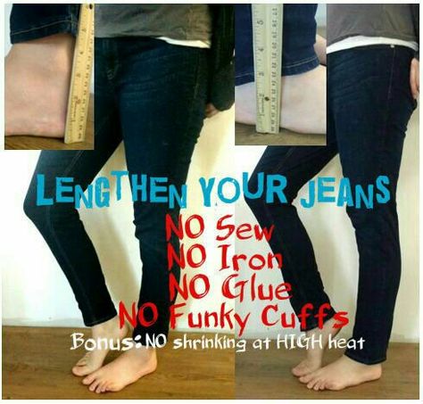 Lengthen Jeans, Jeans Tutorial, Aromatherapy Humidifier, Creative Clothes, Diy Fashion Clothing, Decor Essentials, Jeans Diy, Textiles Fashion, Tall Girl