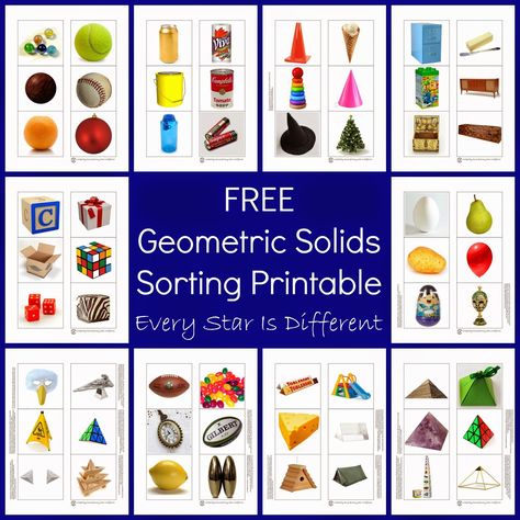 Every Star Is Different: 3 Dimensional Shapes Activities & Printables (KLP Linky Party) 3 Dimensional Shapes Activities, 3d Shapes Kindergarten, Shape Activities Kindergarten, Kindergarten Geometry, 3d Shapes Activities, 3 Dimensional Shapes, Shapes Worksheet Kindergarten, Shapes Kindergarten, Montessori Lessons