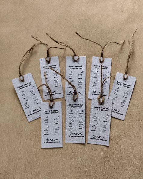 1500 Plantable Hang Tag for @alvaauto.ev. This tag will grow into spinach once you plant it in soil. It is zero waste, eco friendly and compostable paper. Happy Planting! #SeedPaper #EcoFriendlyPaper #PlantablePaper #SustainableSeeds #GardenPaper #GrowWithSeedPaper #GreenStationery #SeedEmbeddedPaper #PlantablePromotions #EcoStationery Plantable Paper, Paper Wedding, Seed Paper, Label Tag, Waste Paper, Eco Friendly Paper, Wedding Paper, Hang Tags, Handmade Paper