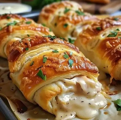 Chicken Stuffed Crescent Rolls – Naomi's Recipes Chicken Roll Up, Rolled Stuffed Chicken Breast, Chicken Leftover Recipes, Chicken Stuffed Crescent Rolls, Chicken Rollups, Stuffed Crescent Rolls, Crescent Roll Recipes Dinner, Creamy Cheesy Chicken, Easy Chicken Casserole