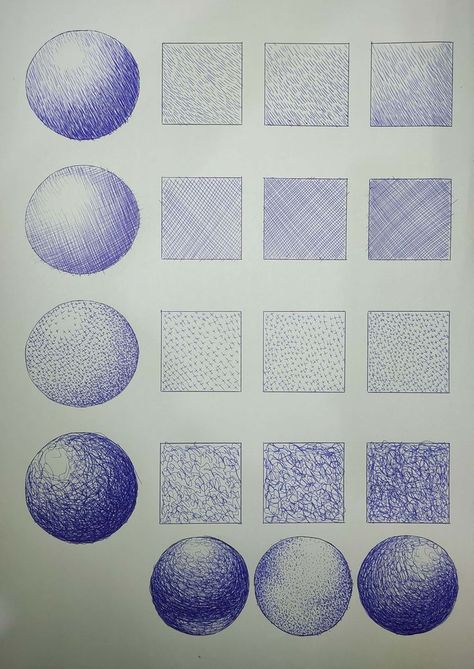 Pen Drawing Exercises, Ballpoint Pen Art Tutorial, Hypnosis Drawing, Ballpoint Pen Shading, Ball Pen Sketch Simple, Shading With Pen, Pen Art Drawings Creative, Shading Techniques For Beginners, Blue Pen Drawing