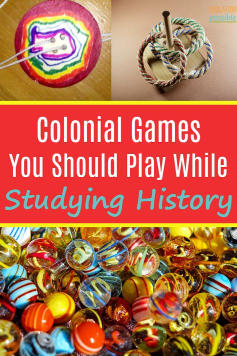 Family History Games, Colonial Activities, Colonial Games, History Games, Thanksgiving Games For Kids, Colonial Life, Middle School History, 13 Colonies, American History Lessons