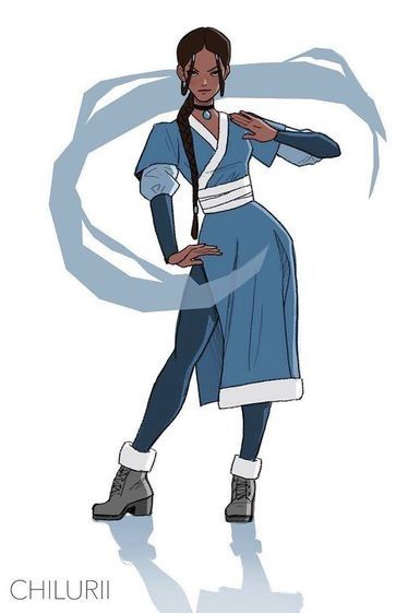 Katara Character Design, Atla Poses Reference, Water Bending Pose Reference, Avatar Water Bender Outfit, Water Bender Poses, Kitara Avatar, Katara And Zuko Costume, Waterbender Clothes, Atla Outfit Design