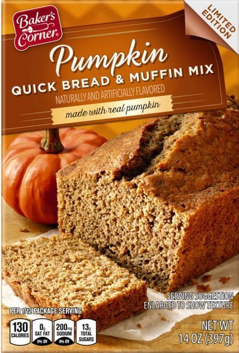 Another October 6th drop: You can bake this mix, made with real pumpkin, into a single loaf or 12 muffins. Pumpkin Quick Bread, Pumpkin Bread Mix, Cinnamon Sticky Buns, Baking Mix Recipes, Pumpkin Swirl Cheesecake, Pumpkin Pasta Sauce, Aldi Finds, Autumn Birthday, Pumpkin Spice Donut