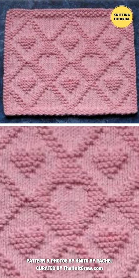 Check out these knitted heart stitch tutorials that you can use for your next project. Knitting tutorials curated by The Knit Crew. Knit Heart Stitch, Heart Blanket Knitting Pattern, Knitting Heart Pattern, Heart Knitting Pattern Free, Duplicate Stitch Knitting, Heart Knitting Pattern, Knitted Heart Pattern, Heart Stitch, Heart Blanket