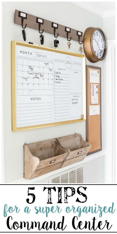 A junk-filled kitchen wall gets a drastic makeover with a simple command center using smart ways to keep mail, schedules, keys, and documents organized.  #commandcenter #organization #mailorganizing #homeorganization Simple Command Center, Organize Bills, Organization Wall, Home Command Center, Command Centers, Family Organization, Wallpaper Minimal, Kitchen Ikea, Family Command Center