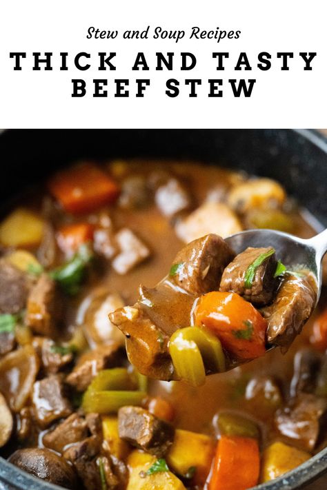 How To Make A Roux For Beef Stew, Quick Beef Stew Stove Top, Beef Stew Thick Gravy, Thick Stew Recipes, Beef Stew Over Rice, Thick Soups And Stews, Beef Soups And Stews, Beef Stew Thick, Thick Beef Stew Recipe