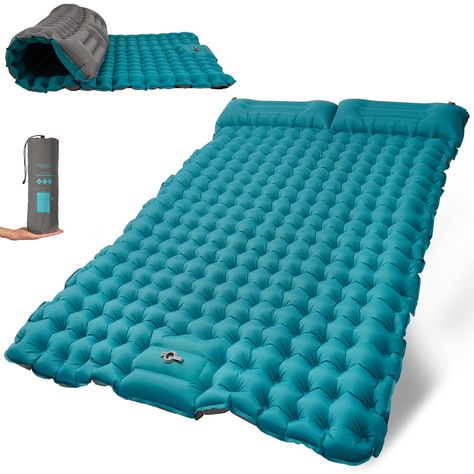 Self Inflating Sleeping Pad for Camping with Foot Pump Build in, Waterproof Camping Mattress 2 Person with Pillows, Ultraligh Camping Air Mattress, Camping Pad, Camping Sleeping Pad, Air Mattress Camping, Camping Mattress, Sleeping Mat, Camping Mat, Sleeping Pads, Air Mattress