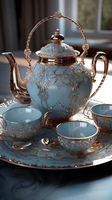 Blue Tea Set, Decoration Living Room Ideas, Wallpaper Bedroom Aesthetic, Remodel Interior Design, Assiette Design, Casa Hobbit, Crockery Design, Minimalist Bedroom Decor, Ideas Bathroom Decor