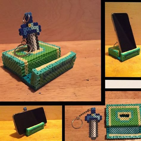 Zelda Perler, Phone Craft, Pixel Beads, 3d Perler Bead, Art Perle, Perler Bead Templates, Hama Bead, Perler Crafts, Iphone Stand