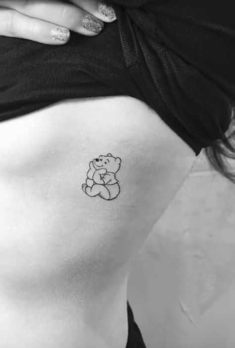 Mini Animal Tattoos, Small Winnie The Pooh Tattoo, Pooh Bear Tattoo, Tiny Disney Tattoo, Animal Tattoo Designs, Winnie The Pooh Tattoos, Cute Animal Tattoos, Cute Tiny Tattoos, Tattoo Designs For Men