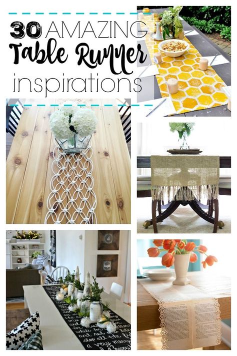 Looking for a simple way to dress up a table? Add one of these 30 amazing table runner inspirations featured on remodelaholic.com Modern Dining Table Centerpiece, Dining Table Centerpiece Ideas, Dining Table Diy, Gift Ideas For Grandparents, Runner Inspiration, Modern Dining Rooms, Table Centerpiece Ideas, Burlap Ideas, Table Dressing