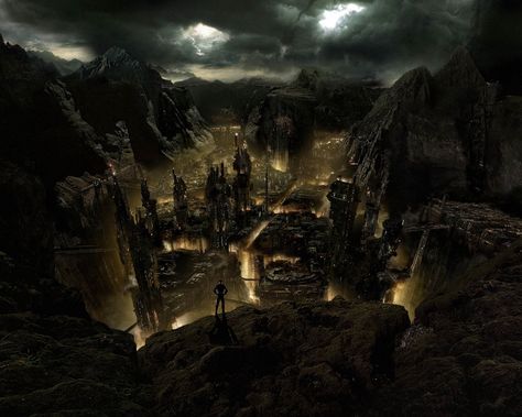 Underground City City Of Ember Aesthetic, Underground Steampunk City, Steampunk Scenery, The City Of Ember, City Of Ember, Drawing Pics, Fantasy Cities, Steampunk City, Alien Life Forms