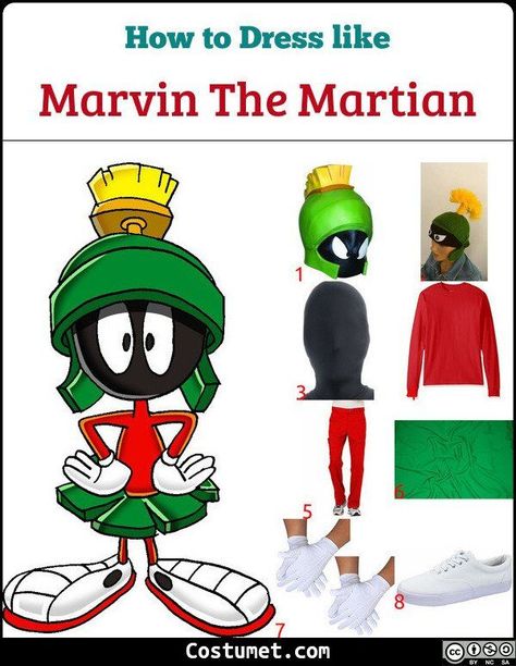 Marvin the Martian Costume Marvin The Martian Costume, Martian Costume, Marvin Martian, Quick Halloween Costumes, Warner Bros Cartoons, Halloween Costumes For Work, Costume Sewing, Crazy Costumes, Clever Halloween Costumes