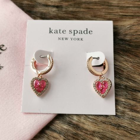 Kate Spade Huggie Earrings - $58 Rose Gold-Tone With Cubic Zirconia. Dimensions Approx: 0.91" X 0.39" Ships Out Within 2 Business Days I'm Broke, Heart Red, Earrings Rose Gold, Spade Jewelry, Kate Spade Jewelry, Huggie Earrings, Rose Gold Color, Rose Gold Earrings, Huggies Earrings