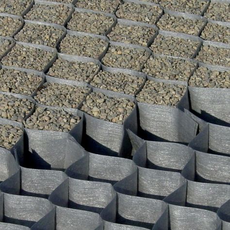 With the DuPont Large GroundGrid system, you'll be creating a strong and stable foundation for any new surface. This geotextile grid is used for ground stabilization in landscape and construction projects. It simply expands into a 3D honeycomb structure that you place on your project surface and fill with gravel, soil, sand, or any other mineral infill. Its flexible material conforms to any type of terrain or area and the material can be cut to your preferred size. It's recommended that this lar 3d Honeycomb, Honeycomb Structure, Hydrangea Care, Pea Gravel, Construction Projects, Landscape Fabric, Landscape Projects, Garden Paths, Walkway