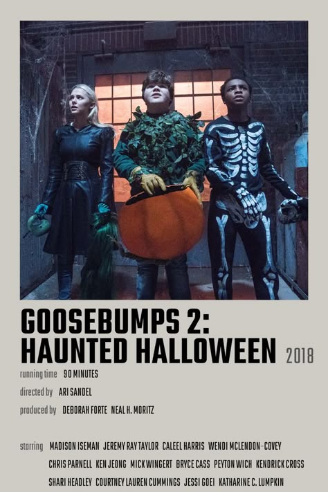 Goosebumps Movie Poster, Movies For Fall, Halloween Fall Backgrounds, Goosebumps Aesthetic, Spooky Sleepover, Music Tracker, Goosebumps Movie, Halloween Movie Poster, Goosebumps 2