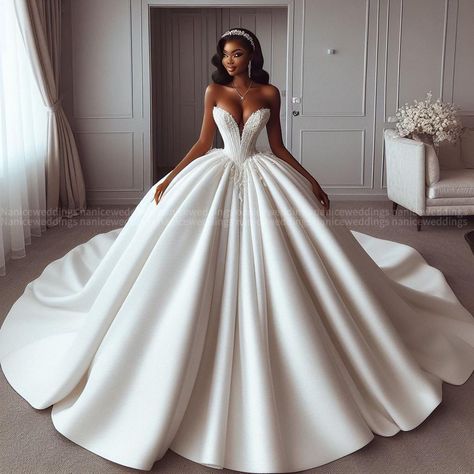 Nanice Weddings | Wedding dresses in Accra | A dreamy ball gown featuring delicate lace and tulle #BridalMagic💕🥰❤️ . . . . . . . . . . @weddingdresslookbook @weddingsonpoint… | Instagram Luxury Organza Ball Gown Wedding Dress, Luxury Tulle Princess Wedding Dress, Luxury Embellished Organza Wedding Dress, Luxury White Strapless Wedding Dress, Upscale Wedding Decor, Pnina Tornai Ball Gown, Satin Bridal Gowns, Sparkle Wedding Dress, Bella Naija Weddings