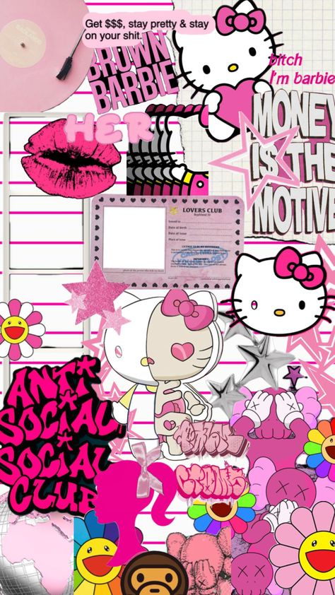 #pinkjunkwallpaper Pink Junk Wallpaper, Junk Wallpaper, Pink Hello Kitty Wallpaper Iphone, Pretty Wallpaper Ipad, Pink Wallpapers, Cute Wallpapers For Ipad, Kitty Christmas, Wallpaper Girly, Cute Diy Room Decor