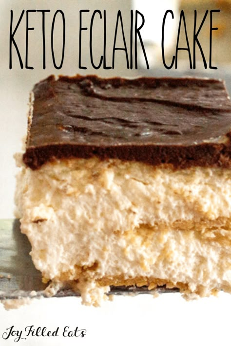 Chocolate Eclair Cake, Eclair Cake, Joy Filled Eats, Thm Desserts, Lost 100 Pounds, Keto Cake, Keto Dessert Easy, Cake Easy, Low Carb Sweets