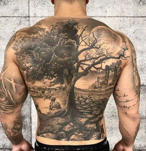 55 Awesome Back Tattoos for Men You’ll Want to Ink [2023] - InkMatch Back Piece Tattoo Men, Back Tattoos For Men, Beautiful Tattoo Designs, Tree Tattoo Back, Back Piece Tattoo, Men Tattoos Arm Sleeve, Full Back Tattoos, Pieces Tattoo, Back Tattoos For Guys