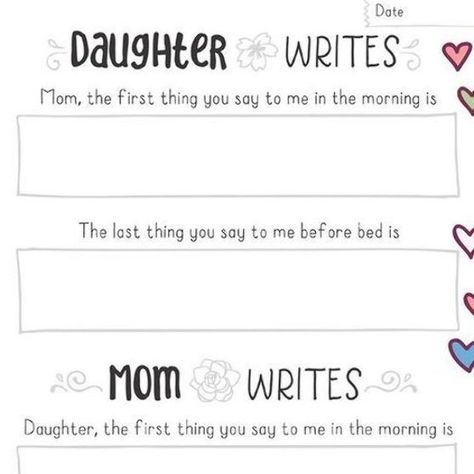 Mom And Daughter Journal, Mother Daughter Journal, Mommy Daughter Dates, Mother Daughter Activities, Family Night Activities, Mother Daughter Dates, Daughter Activities, Mother Daughter Date Ideas, Parenting Challenge