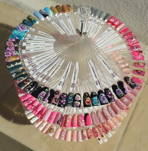 Nail Poster, Nail Art Wheel, Nail Display, Business Nails, Back Of Neck Tattoo, Nail Salon Decor, Fancy Nails Designs, Nail Room, Nails Design With Rhinestones