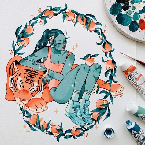 Sibylline Meynet, Ceramic Palette, Acryla Gouache, Art Mignon, Gouache Illustrations, Gouache Art, Amazing Drawings, Inspirational Artwork, Art Et Illustration