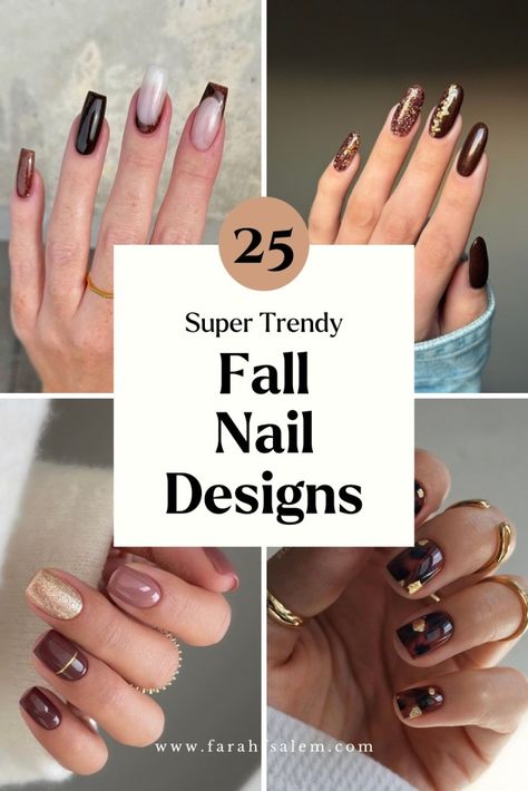 25+ Trending Fall Nail Design Inspo for 2024 - Farah Salem Classy Nails Fall, Trendy Fall Nails Acrylic, Classic Fall Nails, Neutral Fall Nail Colors, Fall Nails Classy, Chocolate Brown Nails, Fall Nail Design, Neutral Nail Color, Nail Appointment