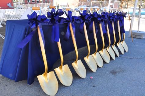 Leaning shovels at Saratoga Groundbreaking Ceremony for Woodlawn Avenue Parking Garage in Saratoga Springs, NY Groundbreaking Event Ideas, Ground Breaking Ceremony Ideas, Groundbreaking Ceremony Ideas, Groundbreaking Ceremony, Construction Theme Corporate Event, Ground Breaking Ceremony, Baseball Themed Corporate Event, Work Event Ideas, Science Party