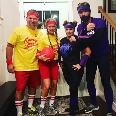 Gather your friends for some Halloween fun with these group costume ideas that are the definition of #squadgoals. Funny Group Costumes Friends, Work Halloween Costumes Group Funny, 90s Halloween Group Costumes, Diy Dodgeball Costume, Squad Costumes Halloween, Couple Halloween Costumes Group Of 4, Dodgeball Group Costume, Dodgeball Couples Costume, Globo Gym Dodgeball Costume