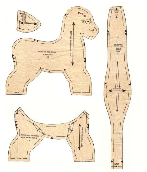 Images By Shauna Paul On I Can Sew! 38B Horse Stuffed Animal Pattern, Stuffed Horse Sewing Pattern Free, Horse Patterns Printable, Stuffed Horse Pattern, Horse Sewing Pattern, Rocking Horse Plans, Dog Sewing Patterns, Doll Shoe Patterns, Horse Quilt