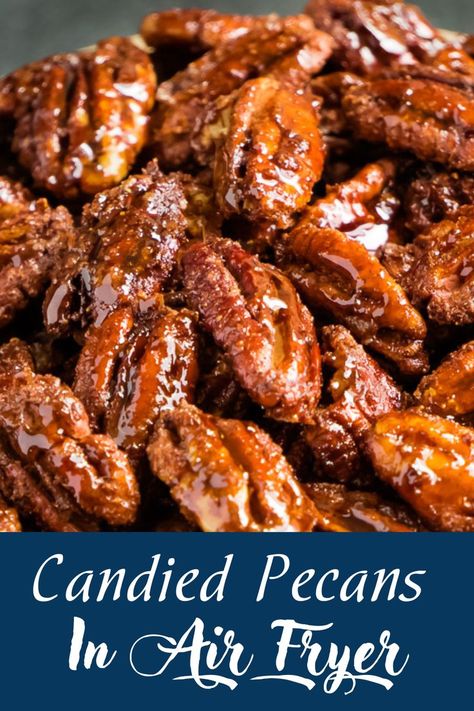 Candied Pecans Pecan Appetizers, Candied Pecans For Salad, Candied Pecans Recipe, Recipe Air Fryer, Air Fryer Recipes Snacks, Yogurt Ice Cream, Air Fryer Oven Recipes, Spiced Pecans, Oatmeal Bowls