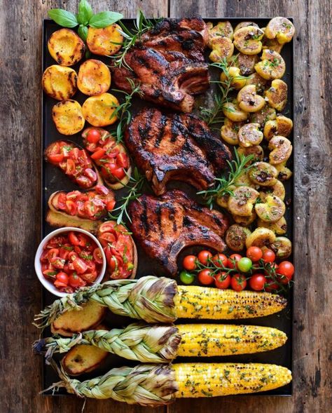 Sweet Corn On The Cob, Corn Braids, Chicken Tortillas, Bbq Platter, Spicy Guacamole, Antipasto Skewers, Meat Platter, Party Food Platters, Charcuterie Recipes