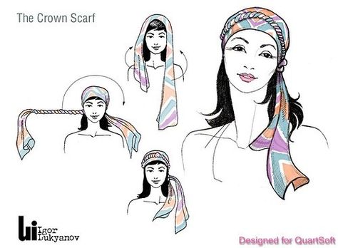 the crown scarf Wear A Scarf, Hair Wrap Scarf, Hair Scarf Styles, Head Scarves, Head Scarf Styles, How To Wear A Scarf, Hair Wraps, How To Wear Scarves, Fashion Hacks Clothes