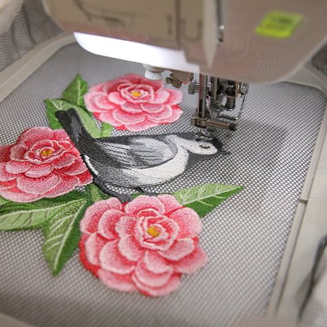 Fabrics 101: Embroidering on Nylon Screen | Machine Embroidery Designs | Embroidery Library Decorative Fireplace Screens, Embroidering Machine, Free Embroidery Patterns Machine, Basket Weaver, Fabric Stores, Machine Embroidery Projects, Spray Adhesive, Sewing Needle, Free Machine Embroidery Designs