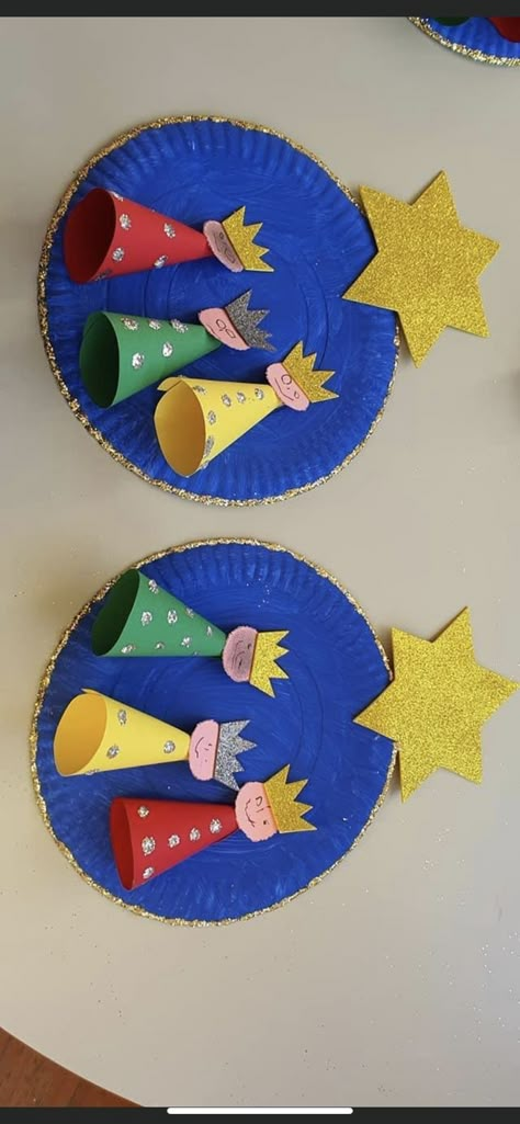 3 Kings Craft For Kids, Three Wisemen Craft, Nativity Art Projects, 3 Kings Day Crafts For Kids, Epiphany Crafts For Kids, Three Kings Day Crafts For Kids, Nativity Art For Kids, Star Of Bethlehem Craft, Three Wise Men Craft