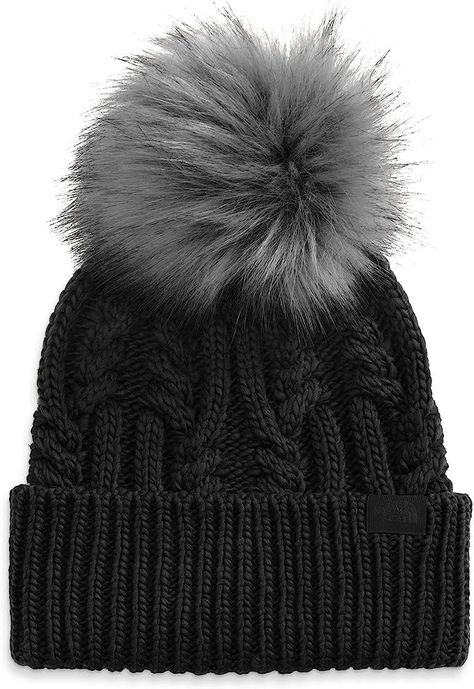 THE NORTH FACE Women's Oh Mega Fur Pom Beanie Outdoorsy Style, Ribbon Logo, North Face Womens, Cold Weather Fashion, Recycled Yarn, Polyester Yarn, Pom Beanie, Fur Pom Pom, North Face Women