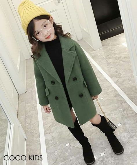 Long Coat For Girls, Girls Trench Coat, Stylish Kids Outfits, Fashion Drawing Dresses, Trendy Dress Outfits, Winter Girls, Kids Coats, Girl Coat, Stylish Kids